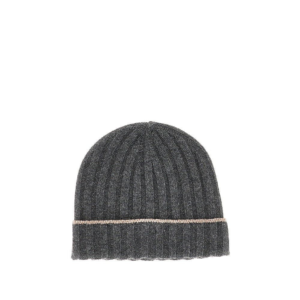 Beanie in cachemire a coste