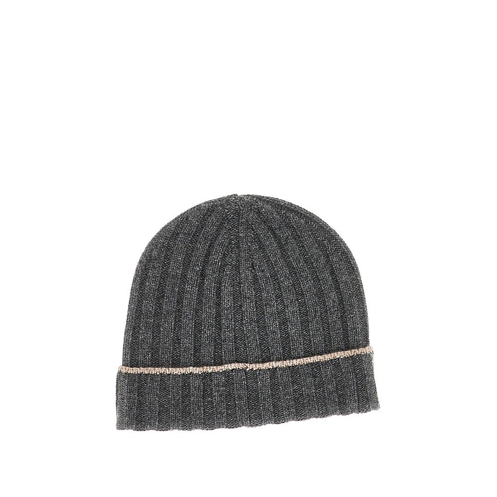 Beanie in cachemire a coste