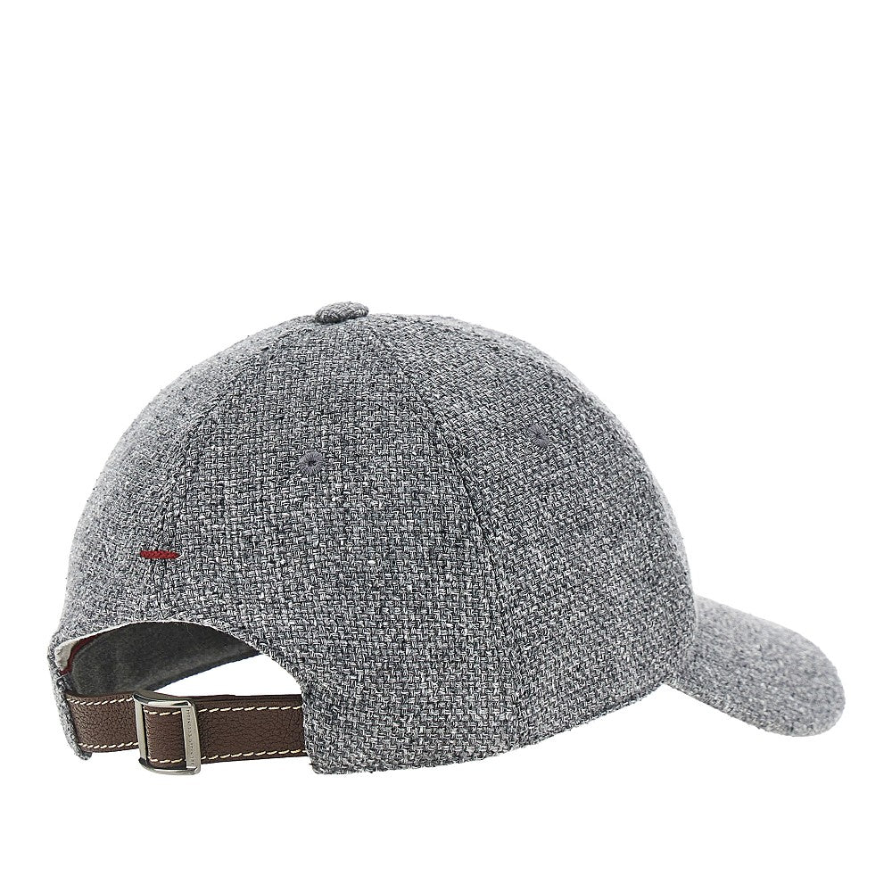 Cappello baseball in seta, lino e lana