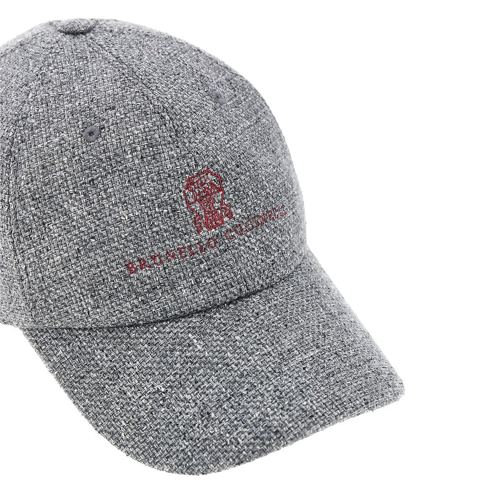 Cappello baseball in seta, lino e lana