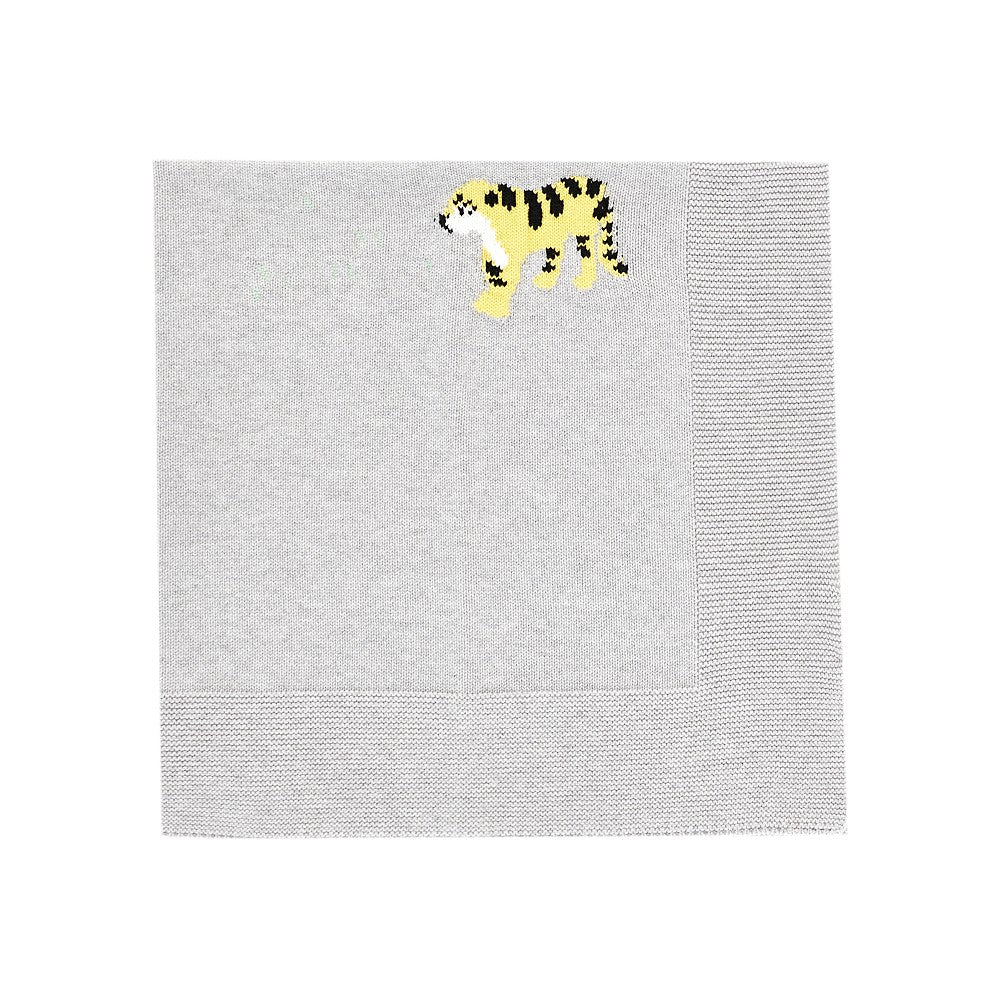 Copertina in cotone con intarsi tigre