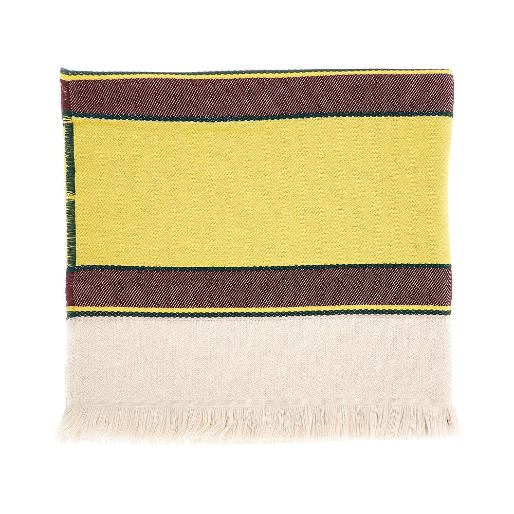 Wool and cashmere blanket with striped motif