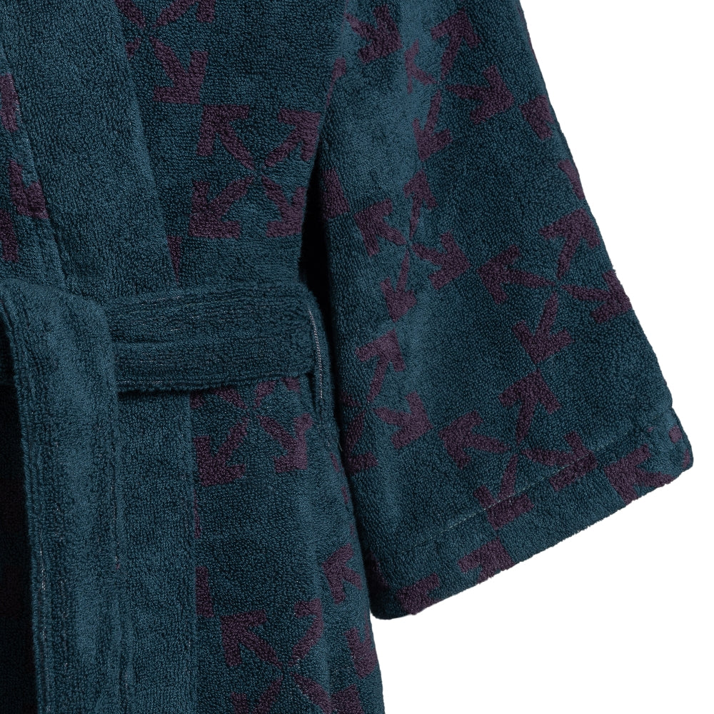 Accappatoio blu con pattern logo