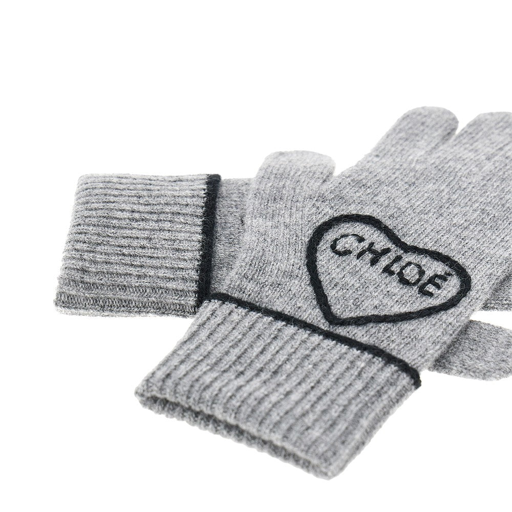 Guanti 'Chloé Encoeur' in lana e cashmere