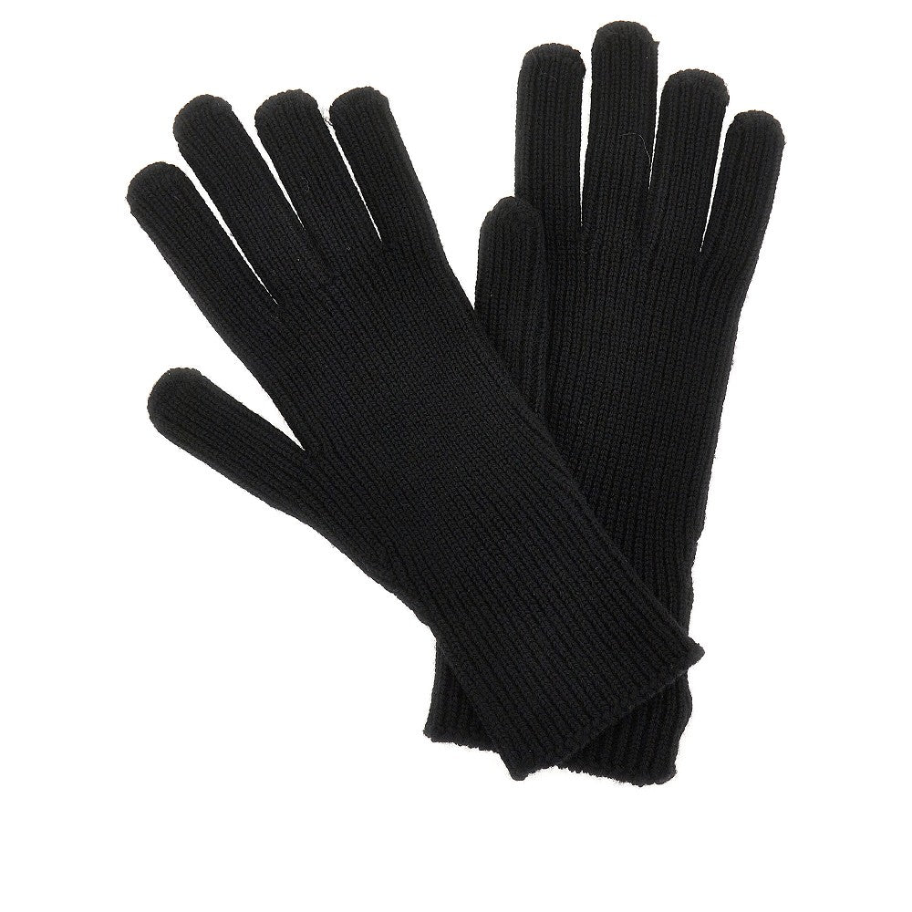 Guanti in lana con patch logo