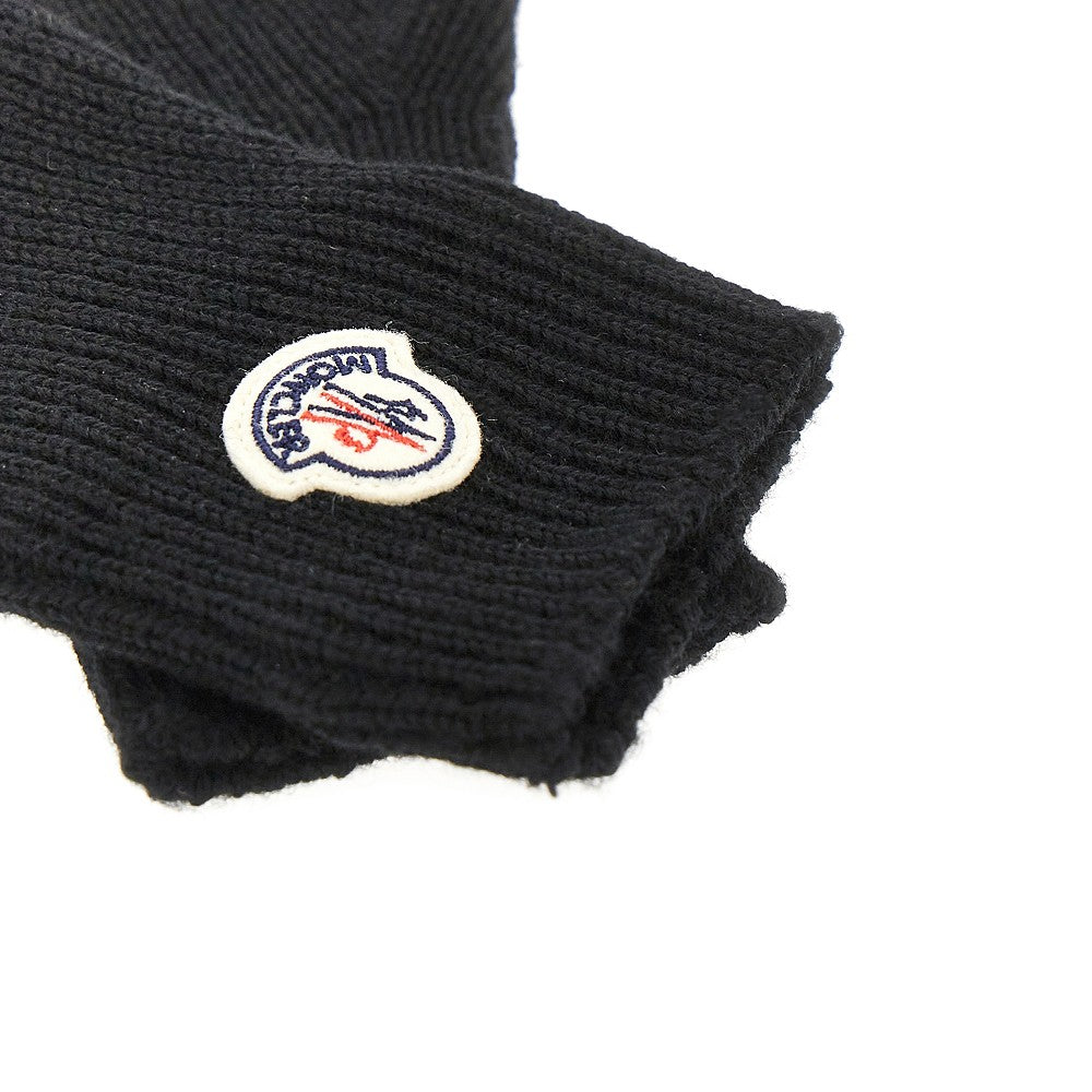 Guanti in lana con patch logo