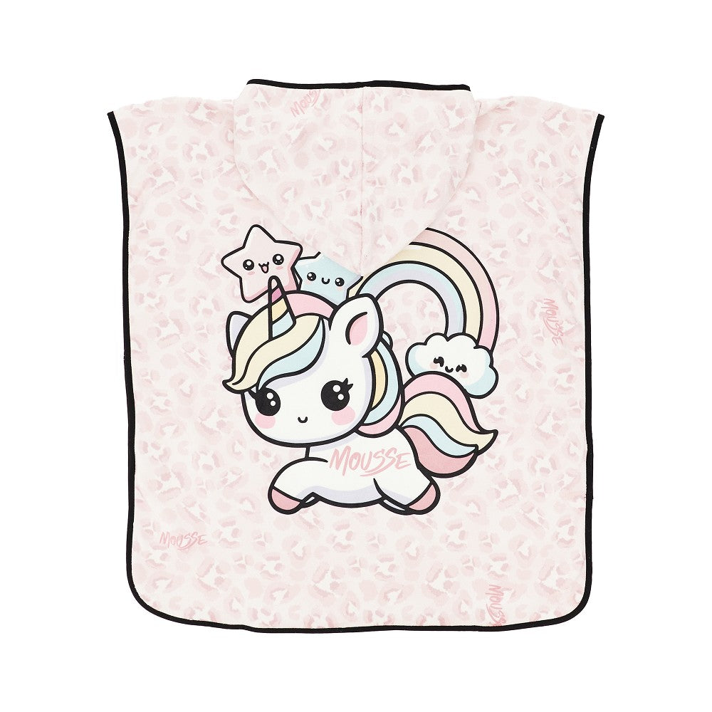 Towel poncho with 'Unileo' print