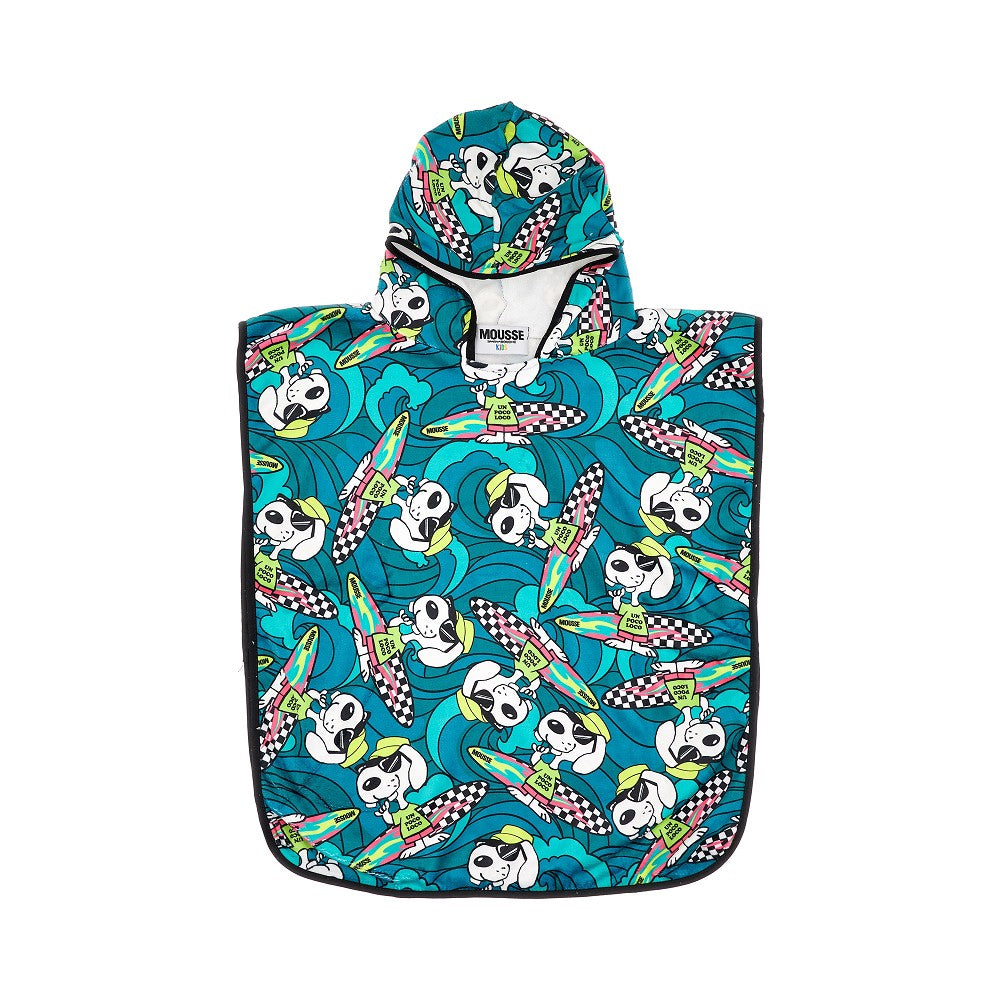 Snoopy Surf print terry poncho