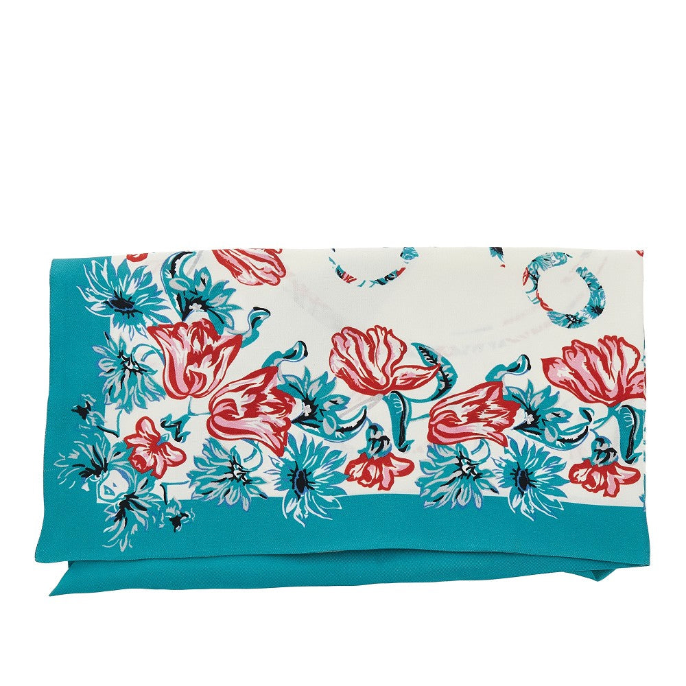 Viscose and silk triangular scarf