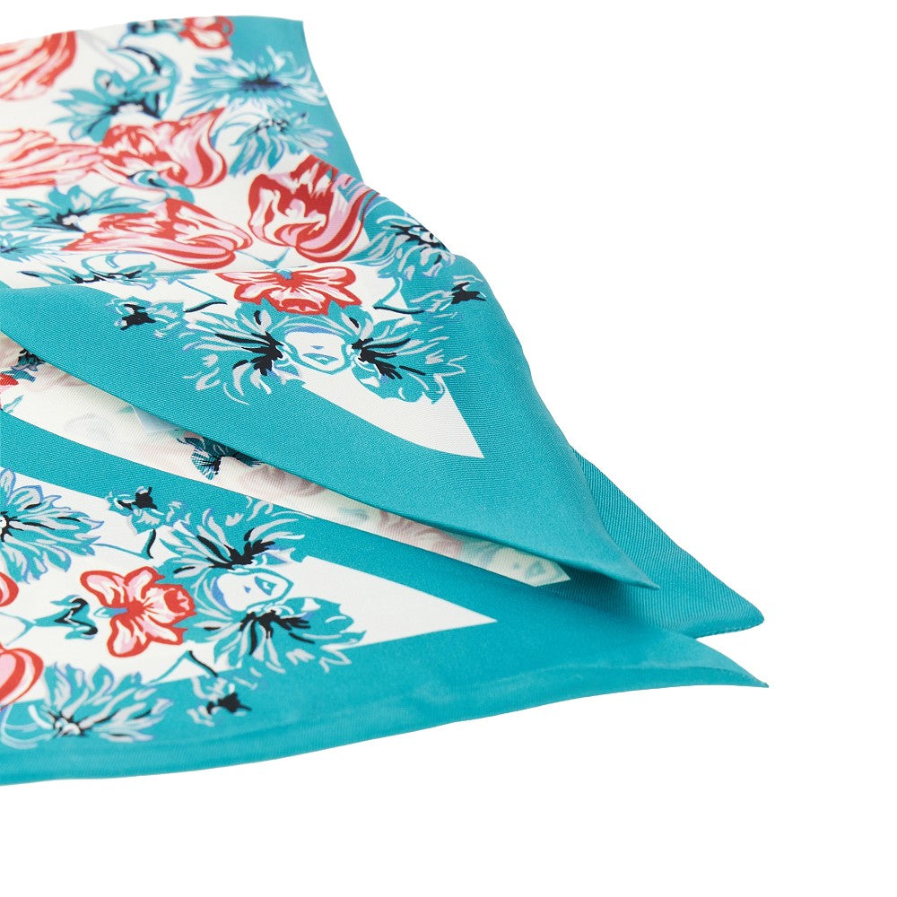 Viscose and silk triangular scarf
