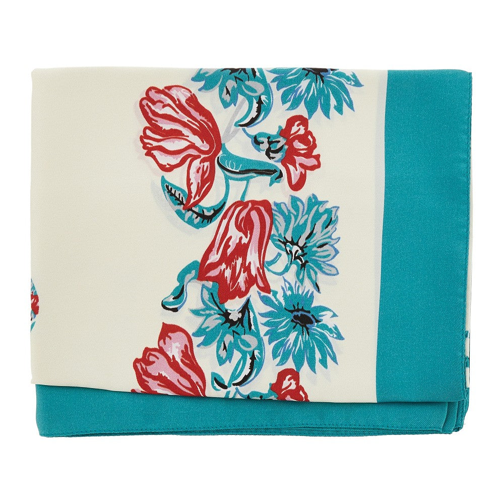 Viscose and silk scarf with print