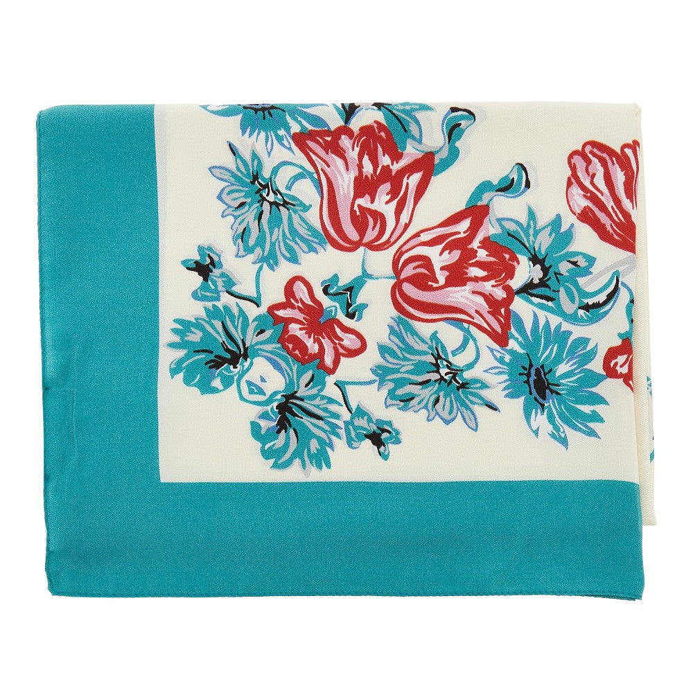 Viscose and silk scarf with print