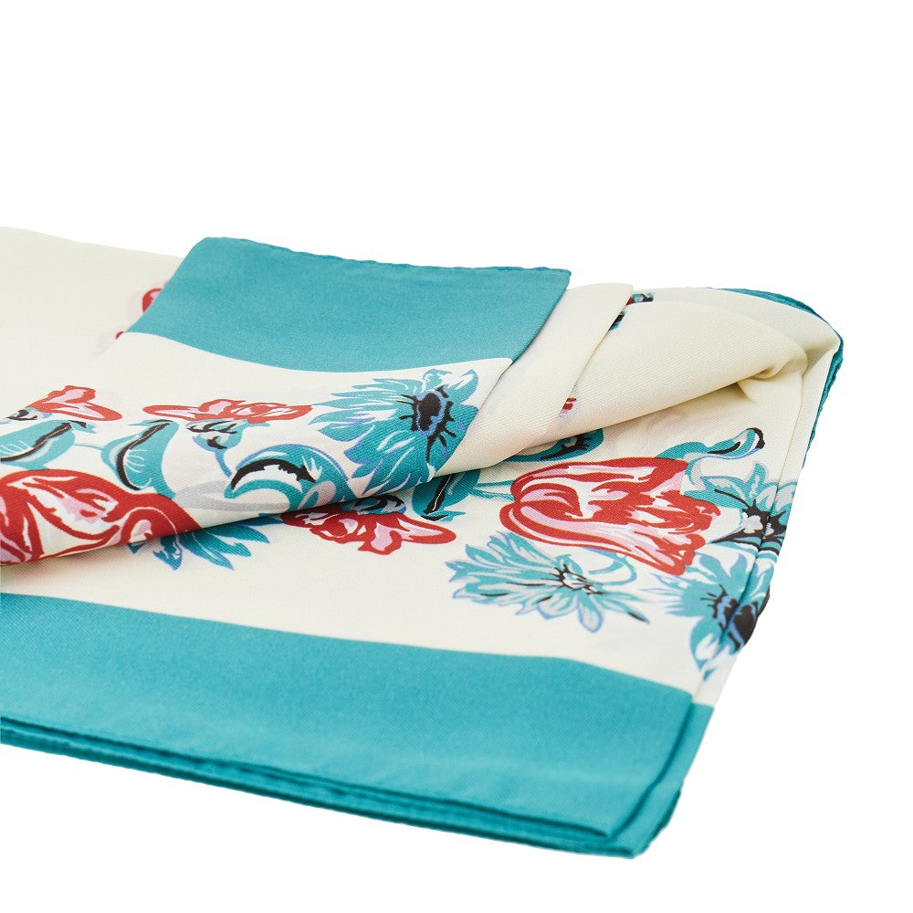 Viscose and silk scarf with print