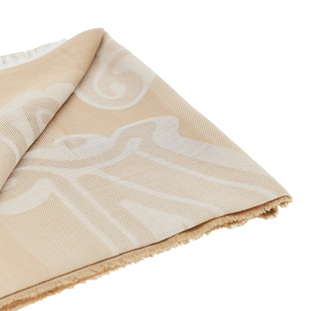 Jacquard linen-blend scarf