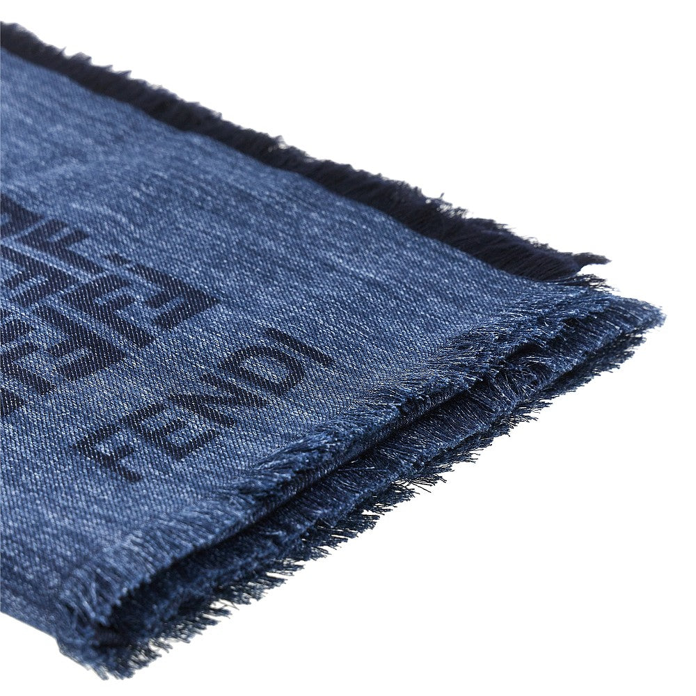 FF jacquard wool and cotton scarf