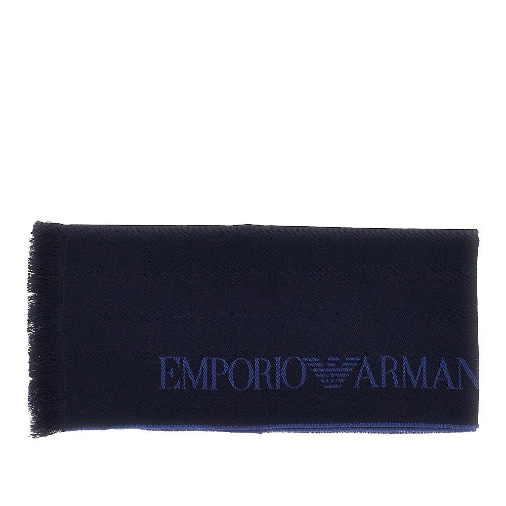 Jacquard logo wool scarf
