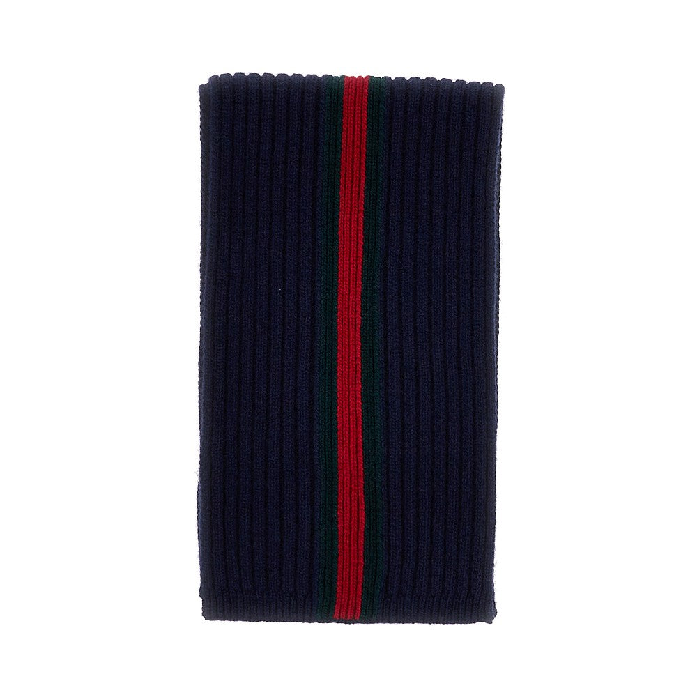 Web motif wool scarf