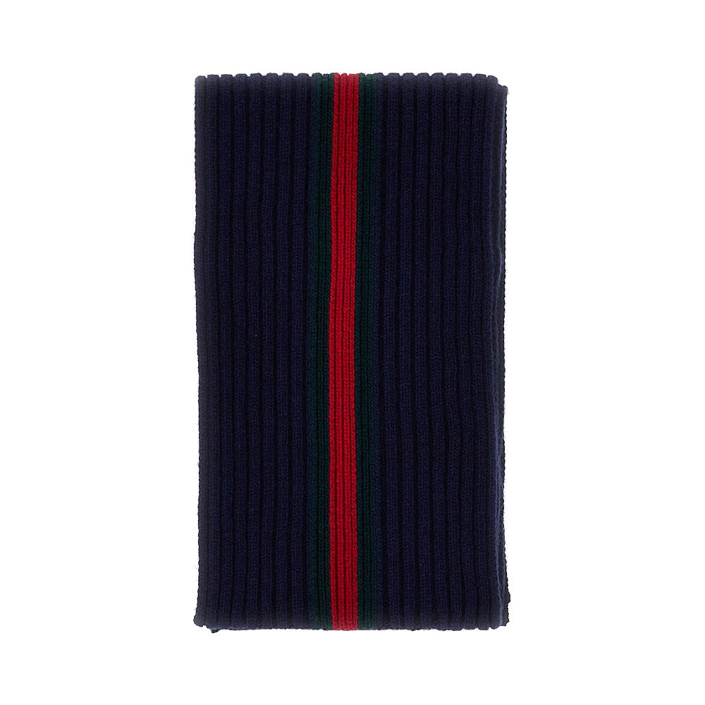 Web motif wool scarf