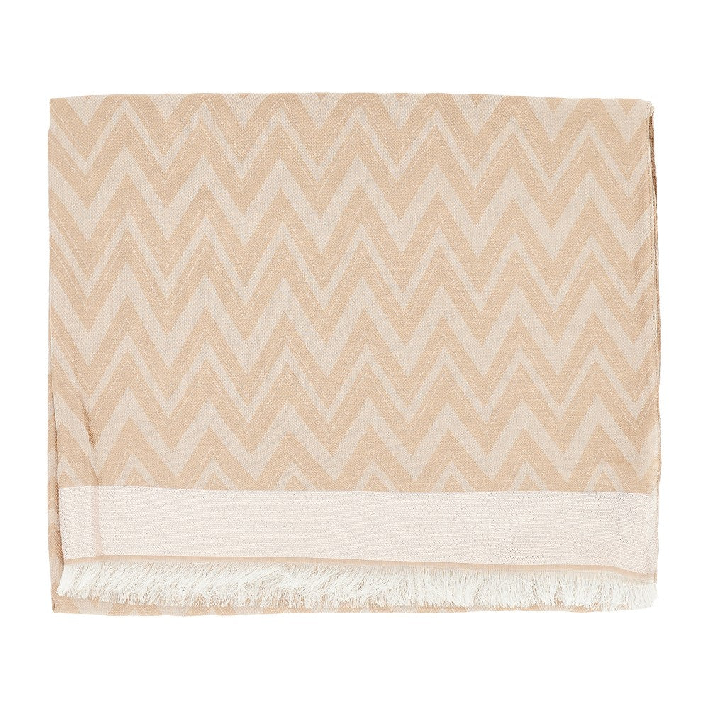 Viscose-blend scarf with chevron motif