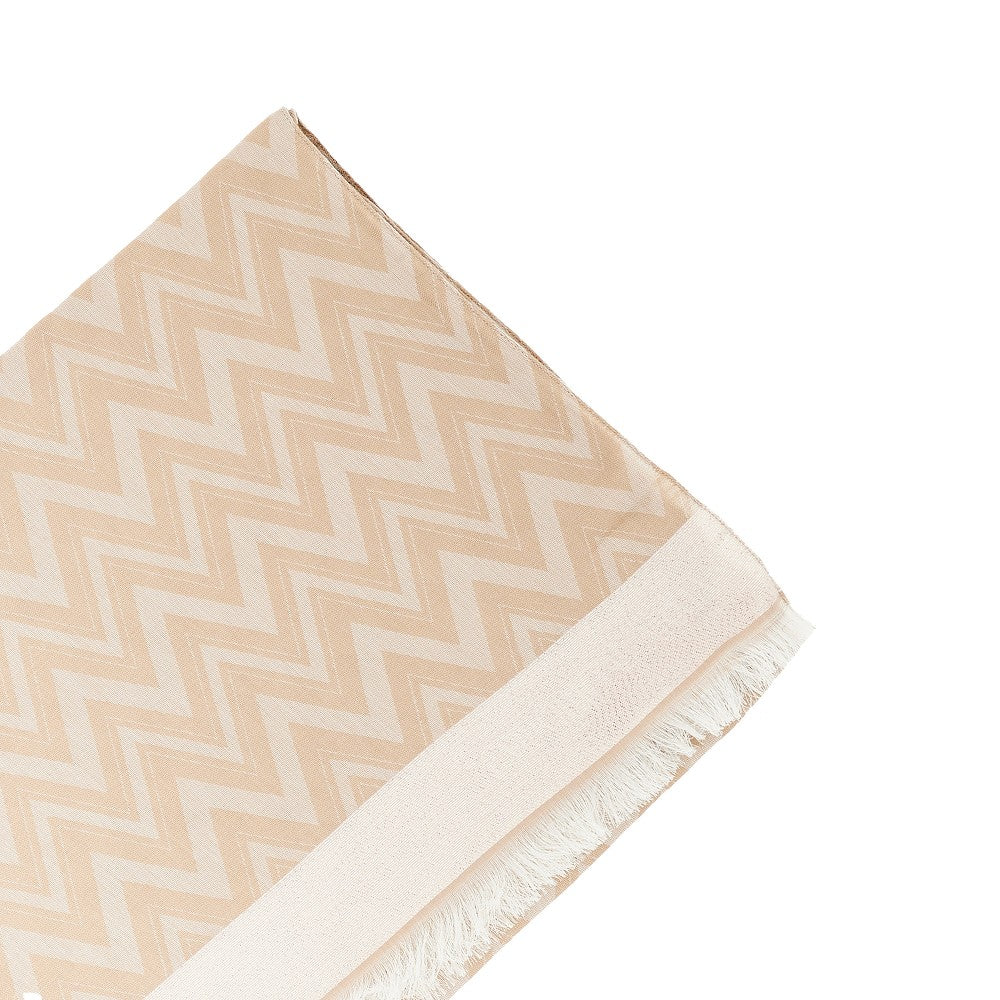 Viscose-blend scarf with chevron motif