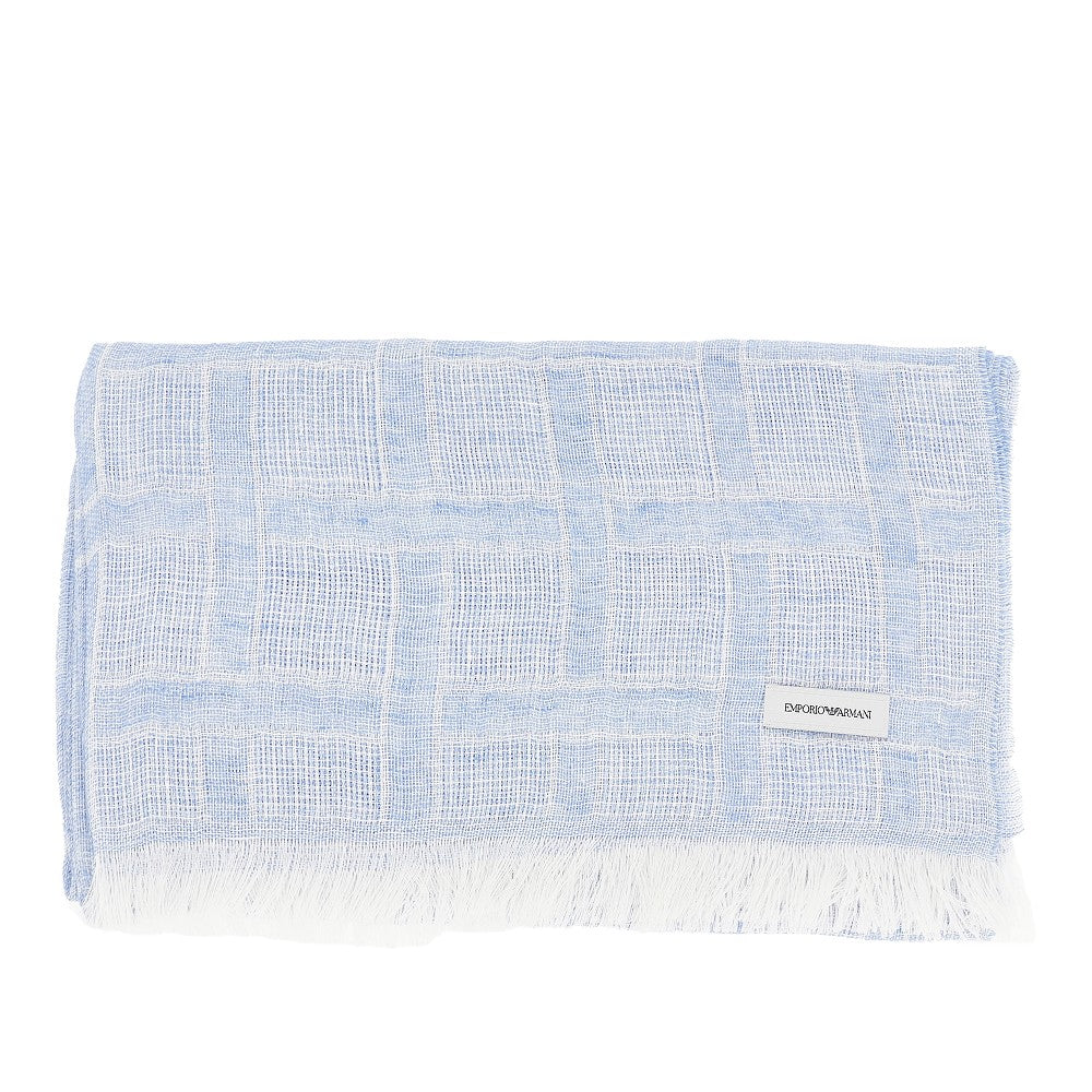 Sciarpa in lino garzato con filo lurex