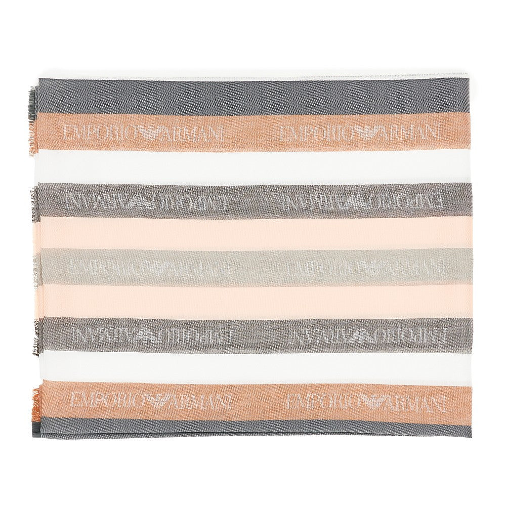 Viscose-blend scarf with striped motif