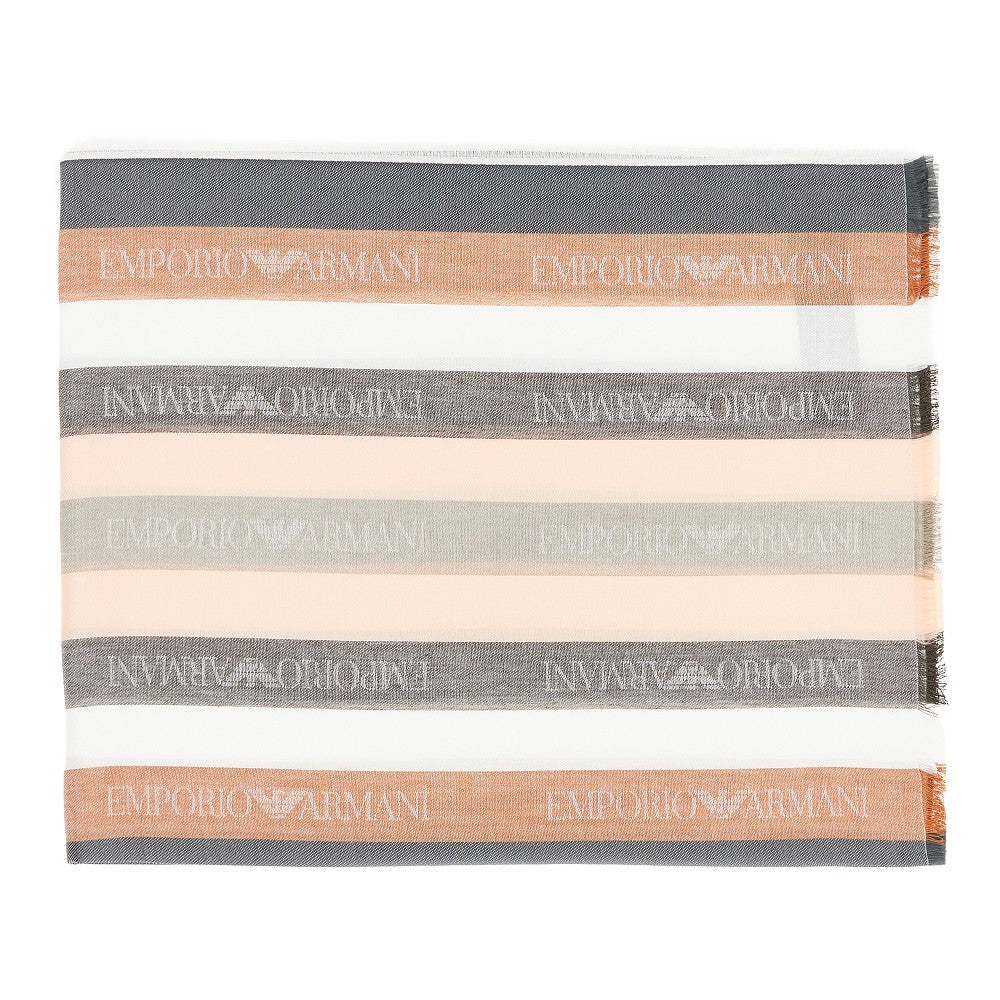 Viscose-blend scarf with striped motif