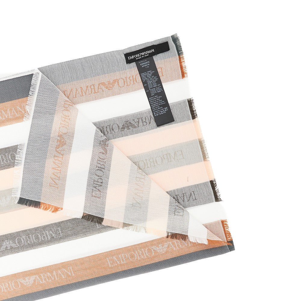 Viscose-blend scarf with striped motif