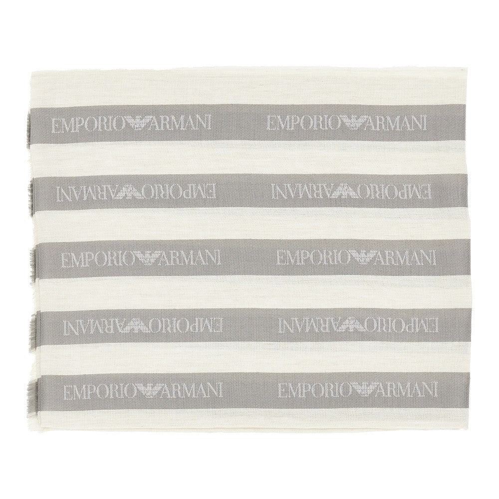 Viscose-blend scarf with striped motif