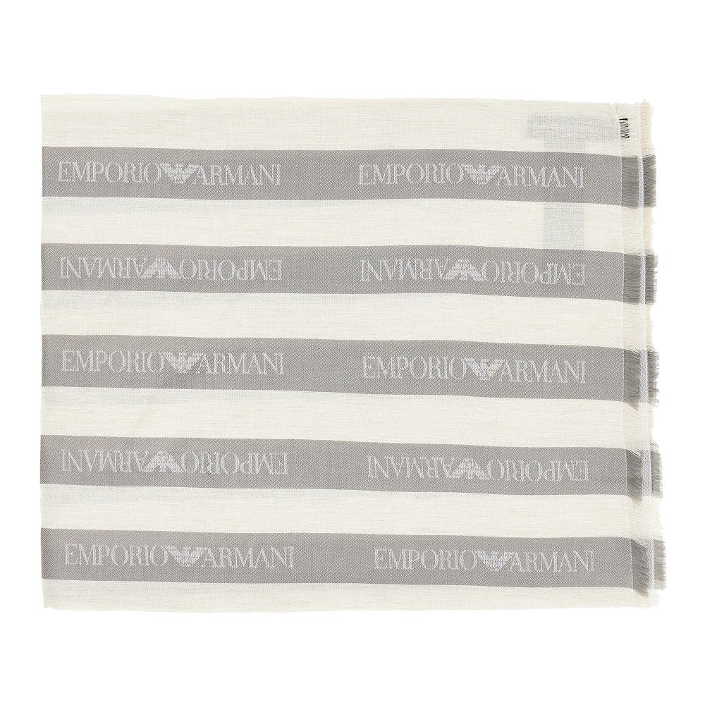 Viscose-blend scarf with striped motif