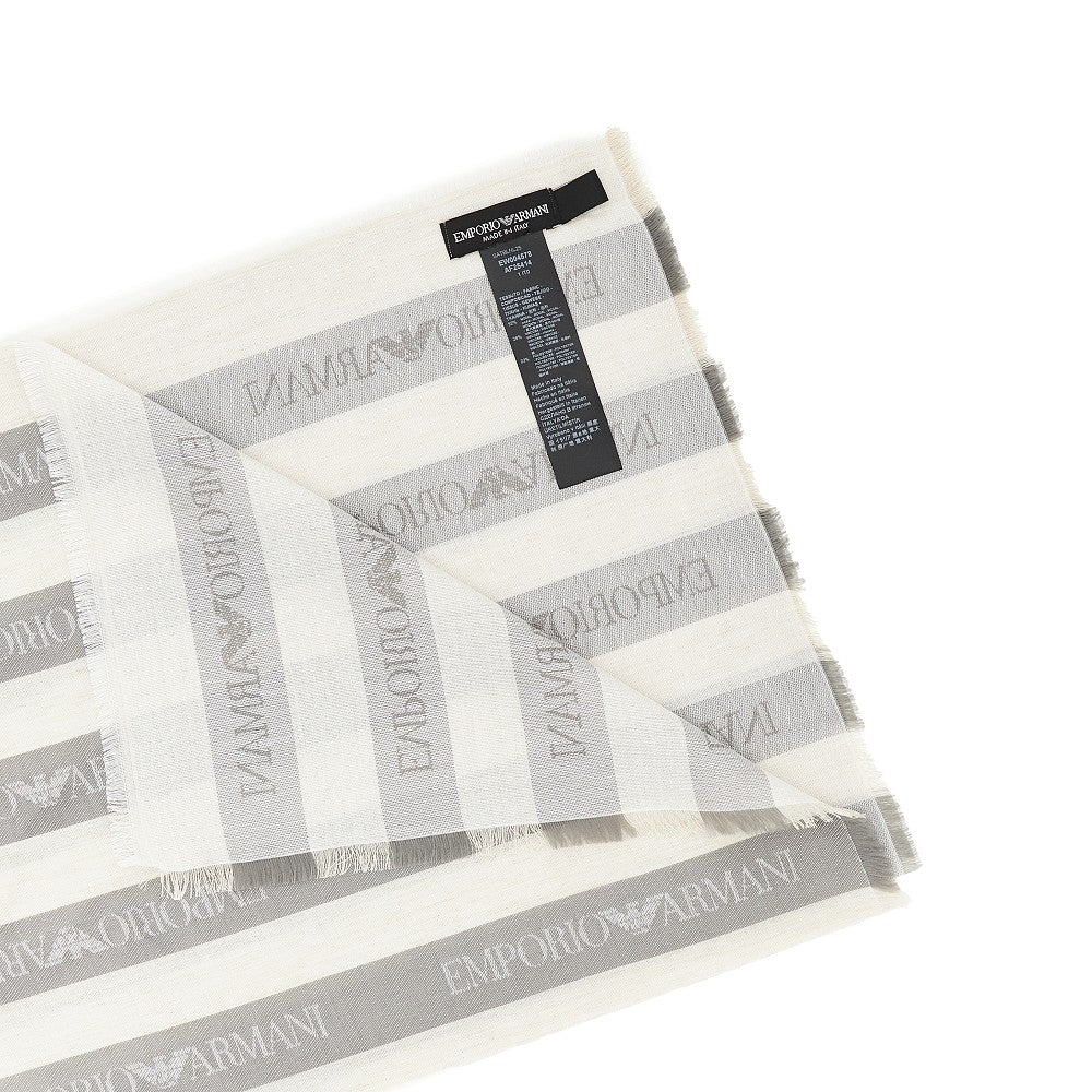 Viscose-blend scarf with striped motif