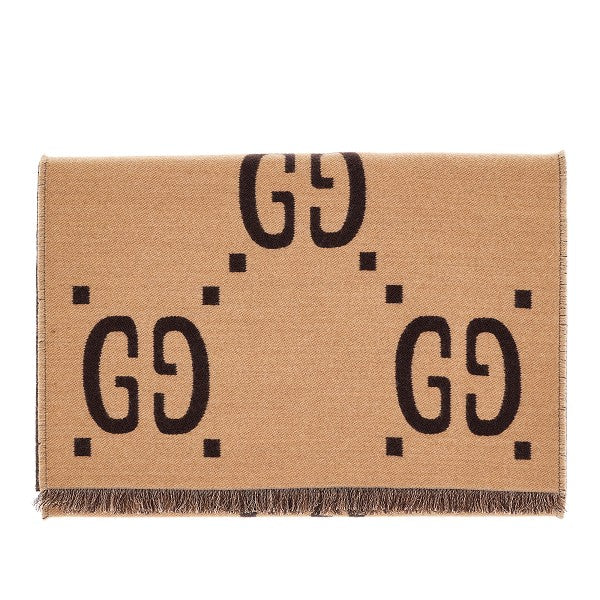 GG jacquard wool and silk scarf