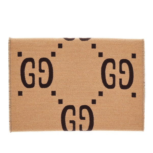 GG jacquard wool and silk scarf