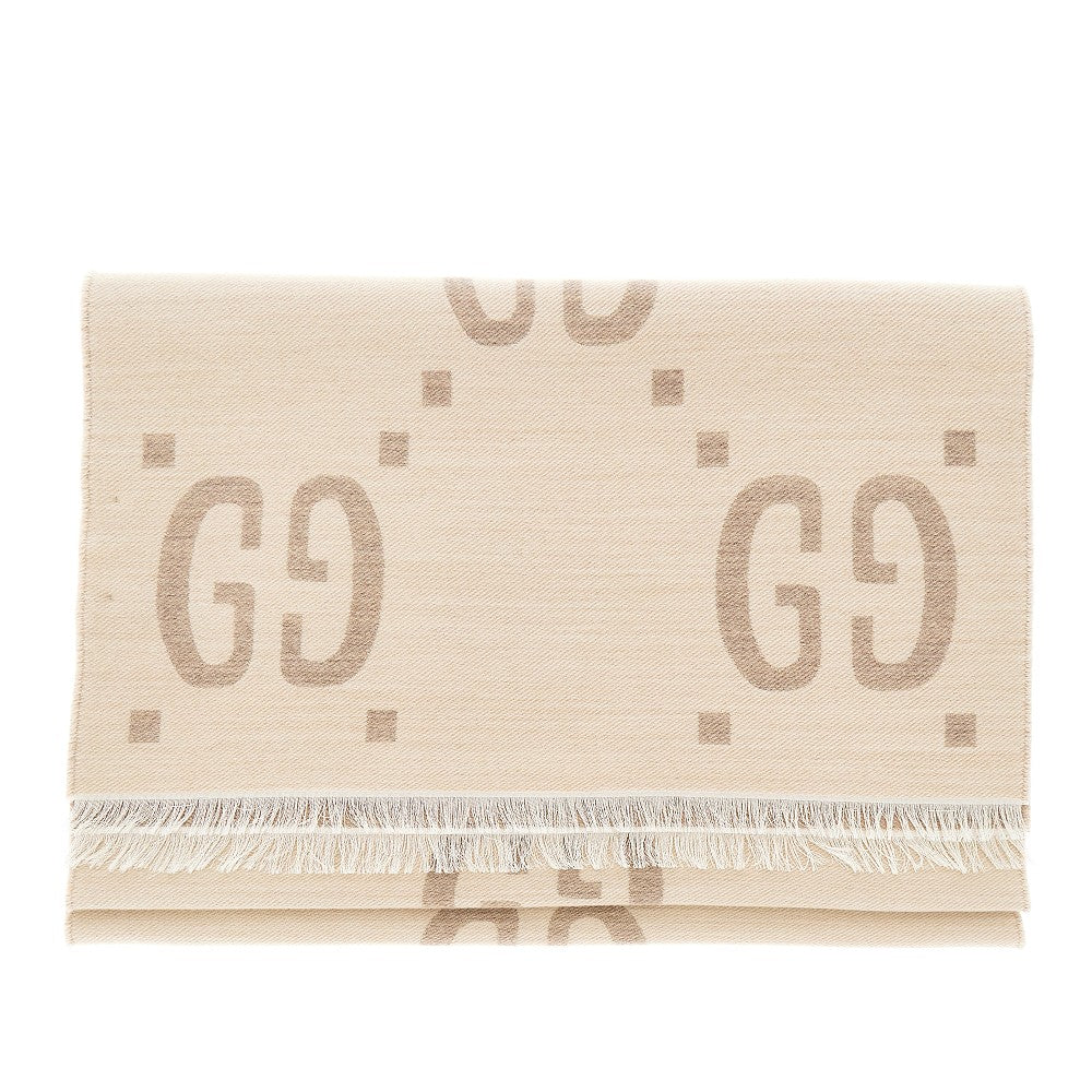 GG jacquard wool and silk scarf