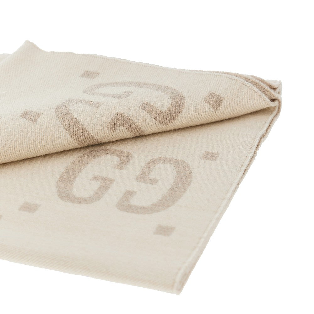 GG jacquard wool and silk scarf