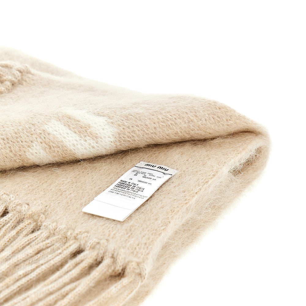 Sciarpa in misto mohair con logo jacquard