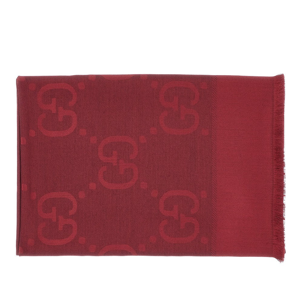 GG jacquard wool and silk scarf