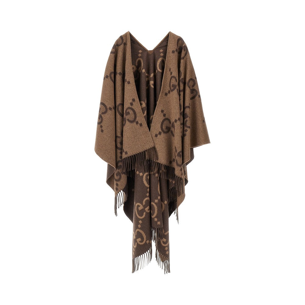 Jumbo GG reversible cashmere cape