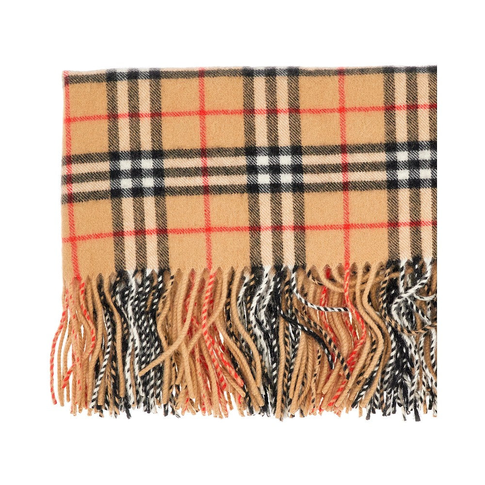 Check cashmere scarf