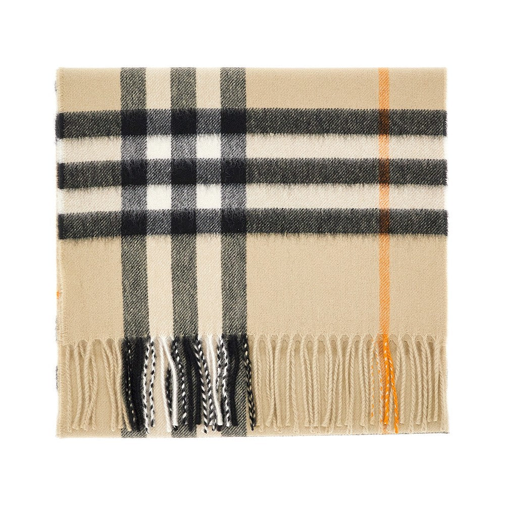 Check cashmere scarf
