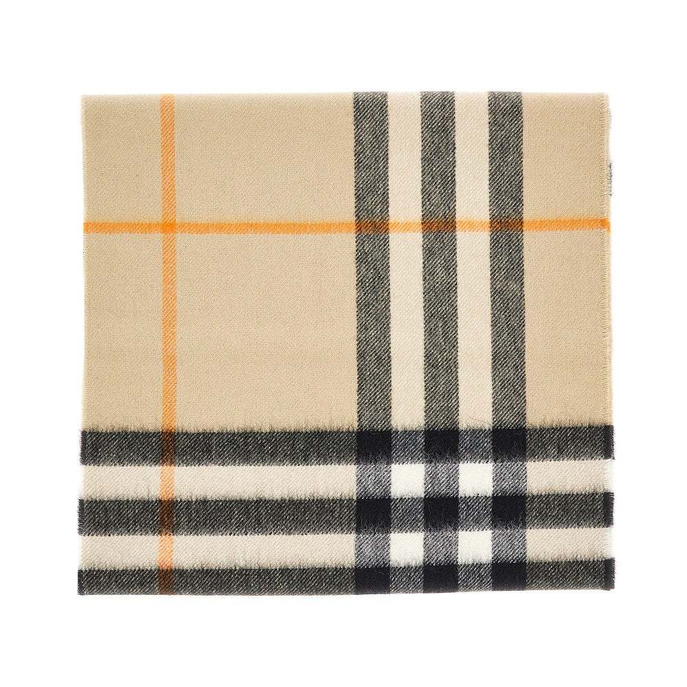 Check cashmere scarf