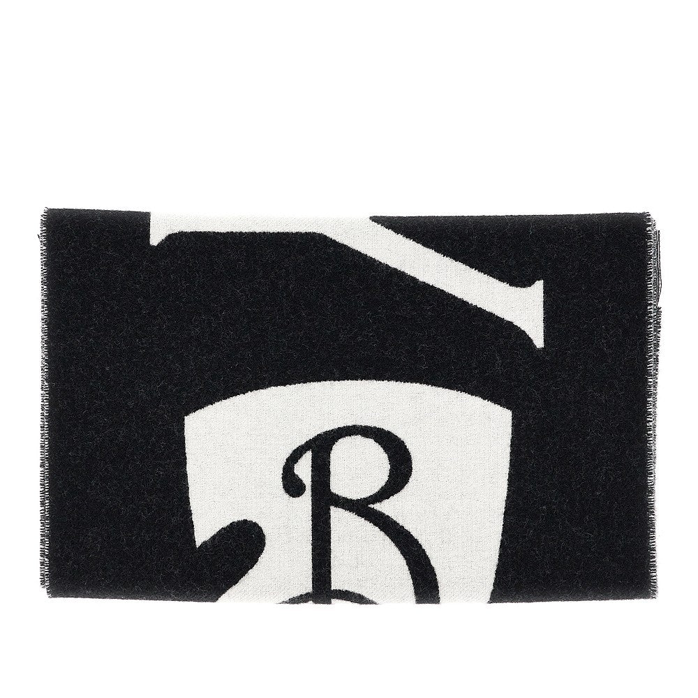Jacquard logo wool scarf