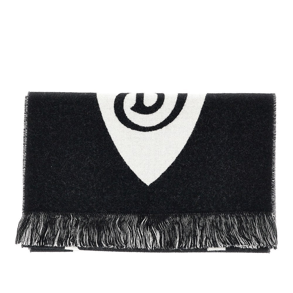 Jacquard logo wool scarf