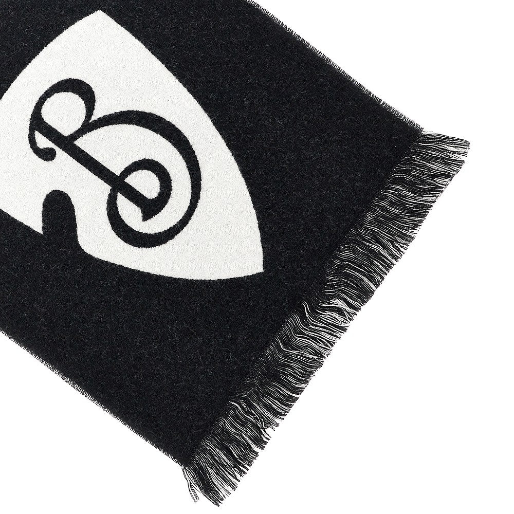 Jacquard logo wool scarf