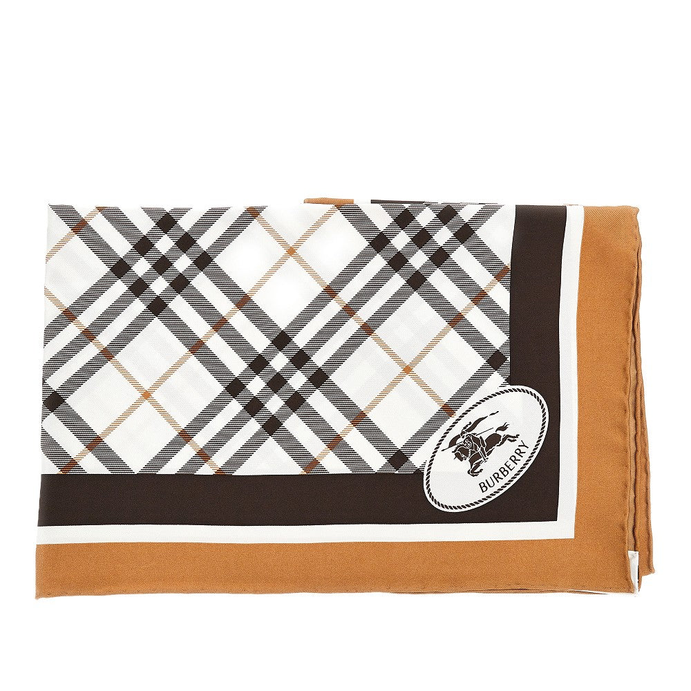 Check silk scarf