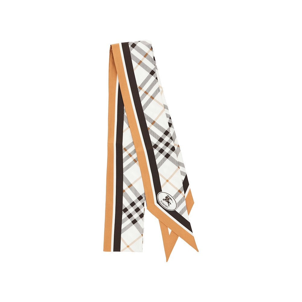 Check silk twill scarf