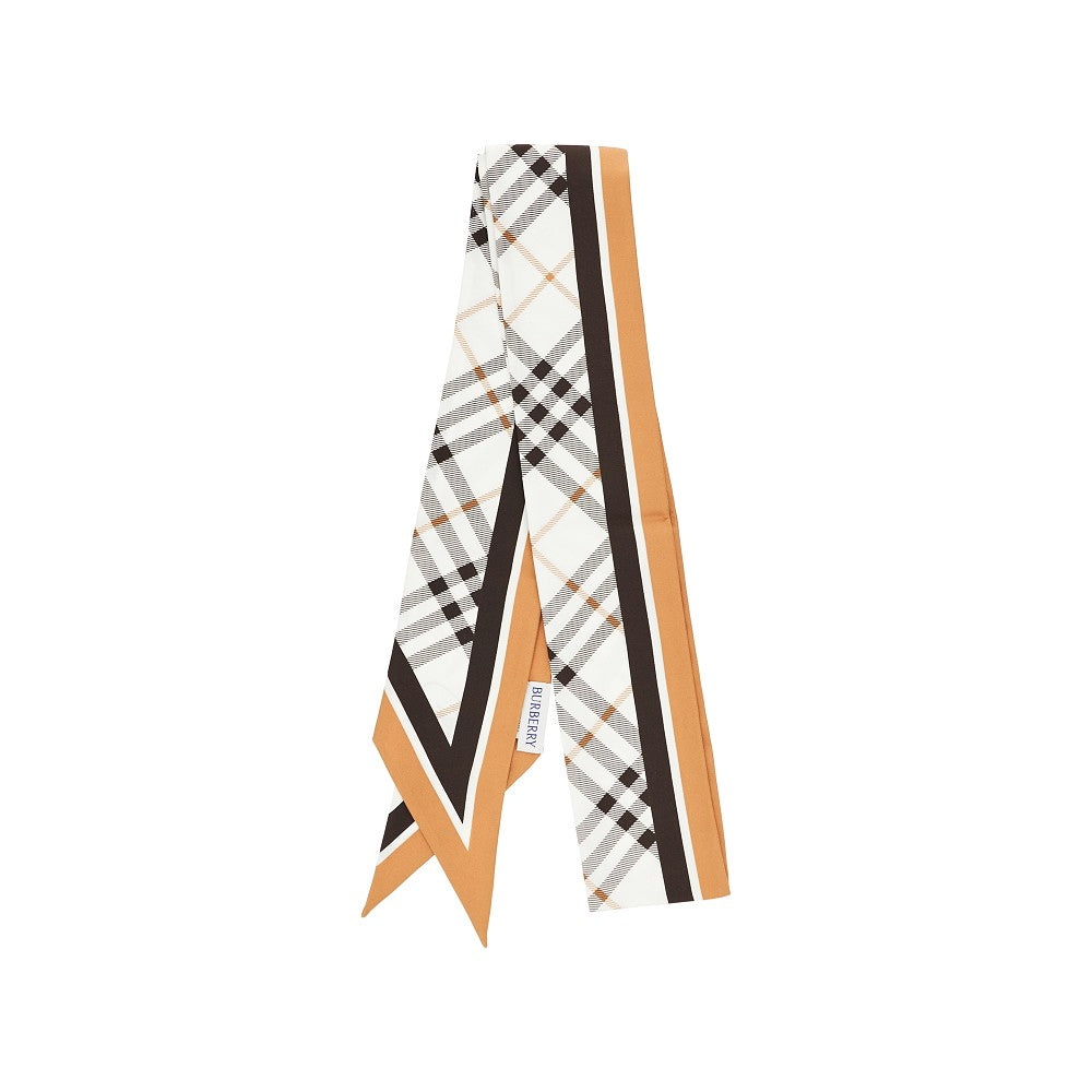 Check silk twill scarf