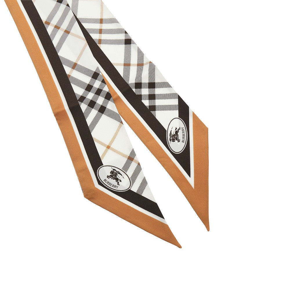 Check silk twill scarf