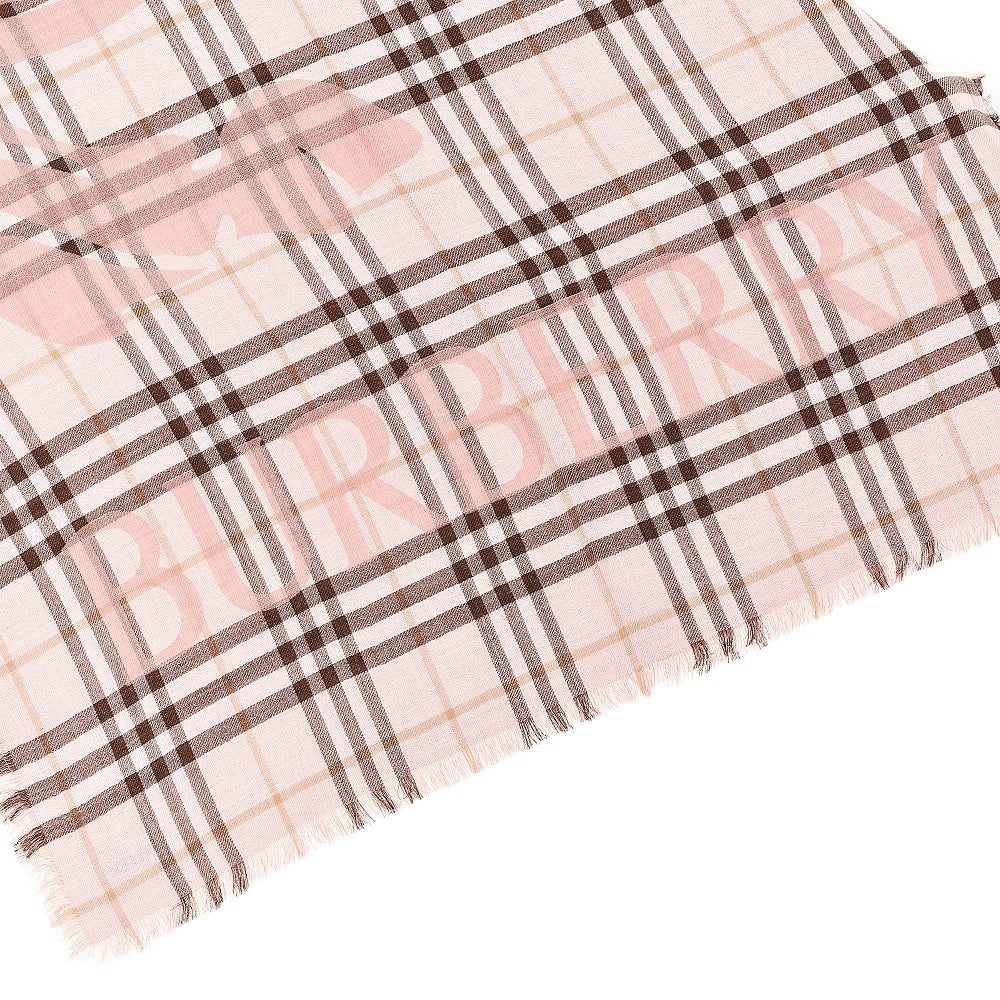 Check wool and silk scarf