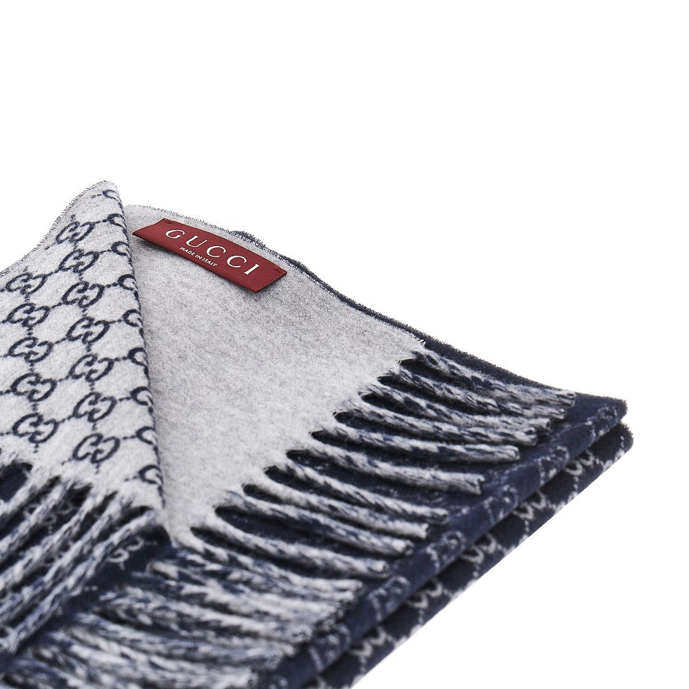 Wool and cashmere double-face scarf